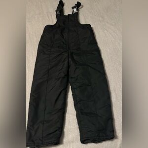 Kids Black Insulated Snow Bibs
